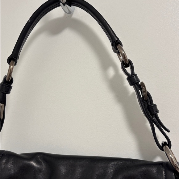 Prada Black Vitello Leather Shoulder Strap- Adjustable Strap- Silver Hardware - Picture 5 of 12